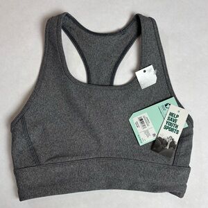 DSG Gray Crossback Compression Sports Bra, Size XS